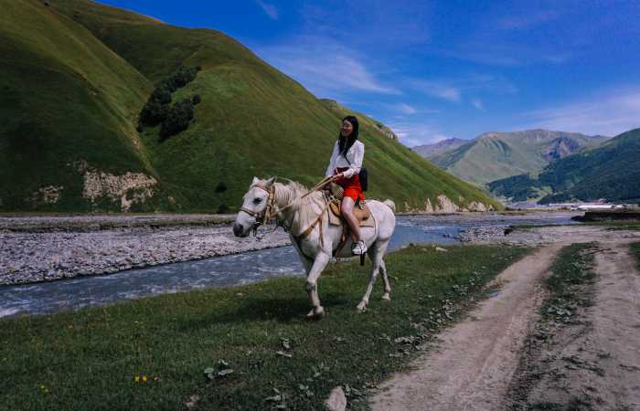 Horse riding tours in Kazbegi, Truso Valley, Caucasus mountains